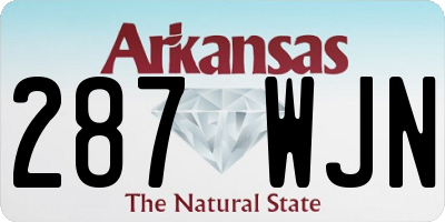 AR license plate 287WJN