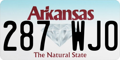 AR license plate 287WJO
