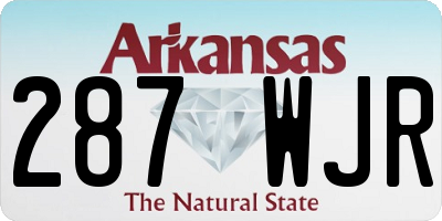 AR license plate 287WJR