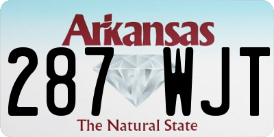 AR license plate 287WJT