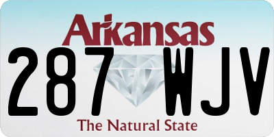 AR license plate 287WJV