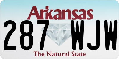 AR license plate 287WJW