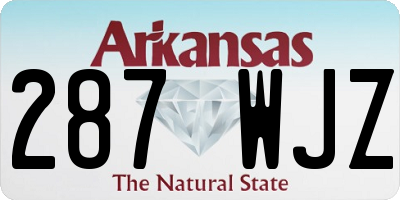 AR license plate 287WJZ
