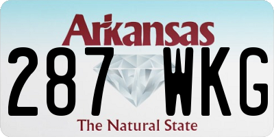 AR license plate 287WKG