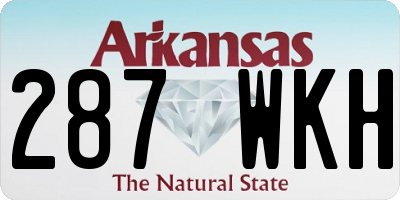 AR license plate 287WKH