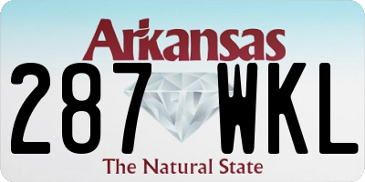 AR license plate 287WKL