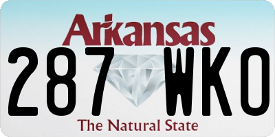 AR license plate 287WKO