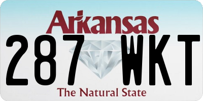 AR license plate 287WKT