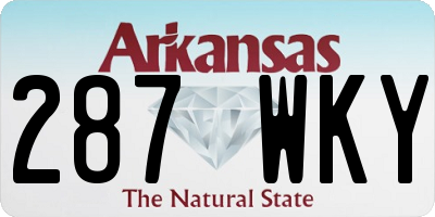 AR license plate 287WKY