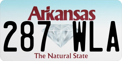 AR license plate 287WLA