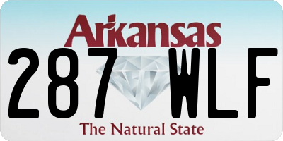 AR license plate 287WLF