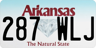 AR license plate 287WLJ