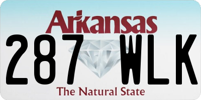 AR license plate 287WLK