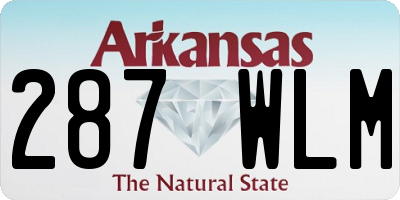 AR license plate 287WLM