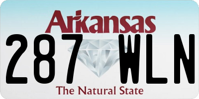 AR license plate 287WLN