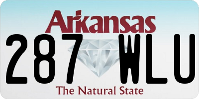 AR license plate 287WLU
