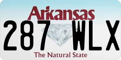 AR license plate 287WLX