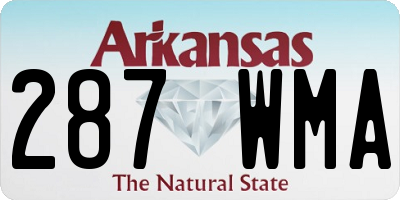 AR license plate 287WMA