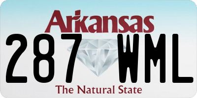 AR license plate 287WML