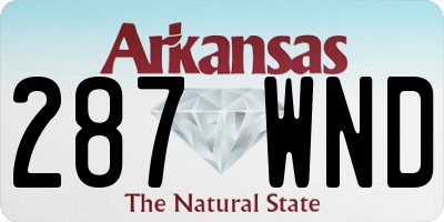 AR license plate 287WND