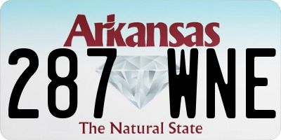 AR license plate 287WNE