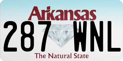 AR license plate 287WNL