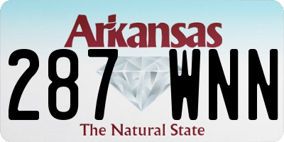 AR license plate 287WNN