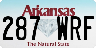 AR license plate 287WRF