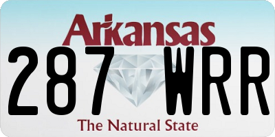 AR license plate 287WRR