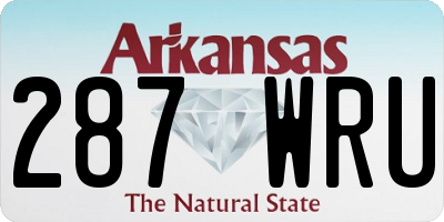 AR license plate 287WRU