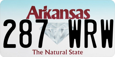 AR license plate 287WRW