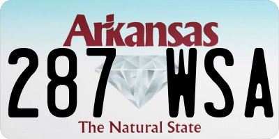 AR license plate 287WSA