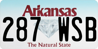 AR license plate 287WSB
