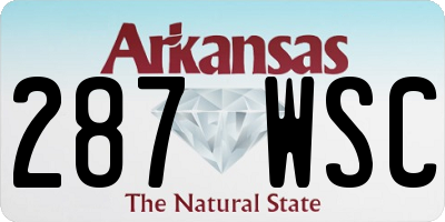 AR license plate 287WSC