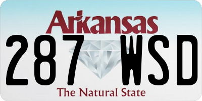 AR license plate 287WSD