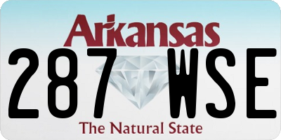 AR license plate 287WSE