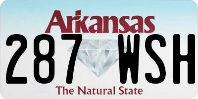 AR license plate 287WSH