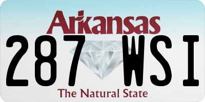 AR license plate 287WSI