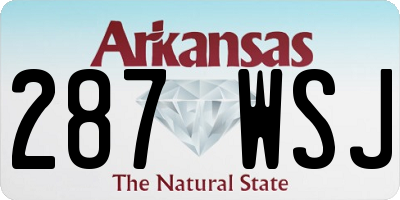 AR license plate 287WSJ