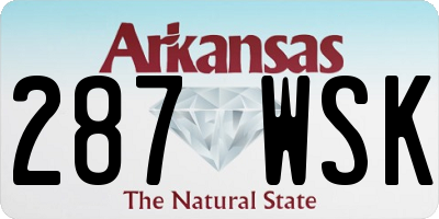 AR license plate 287WSK