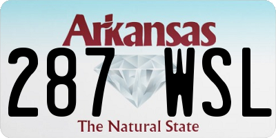 AR license plate 287WSL