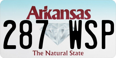 AR license plate 287WSP