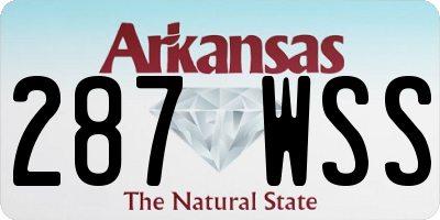 AR license plate 287WSS