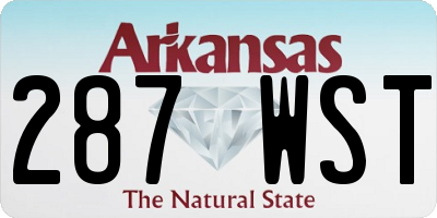AR license plate 287WST