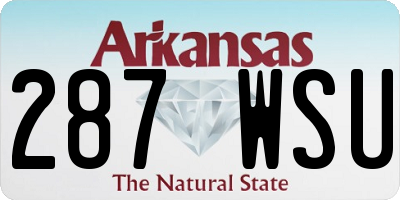 AR license plate 287WSU