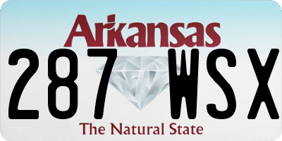 AR license plate 287WSX