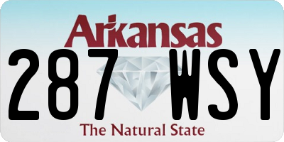 AR license plate 287WSY