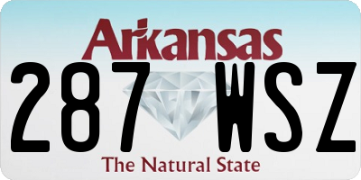 AR license plate 287WSZ