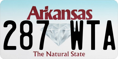 AR license plate 287WTA