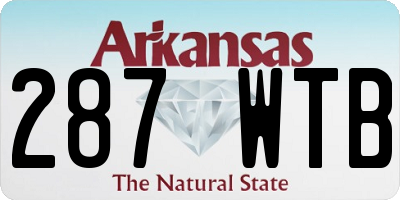 AR license plate 287WTB